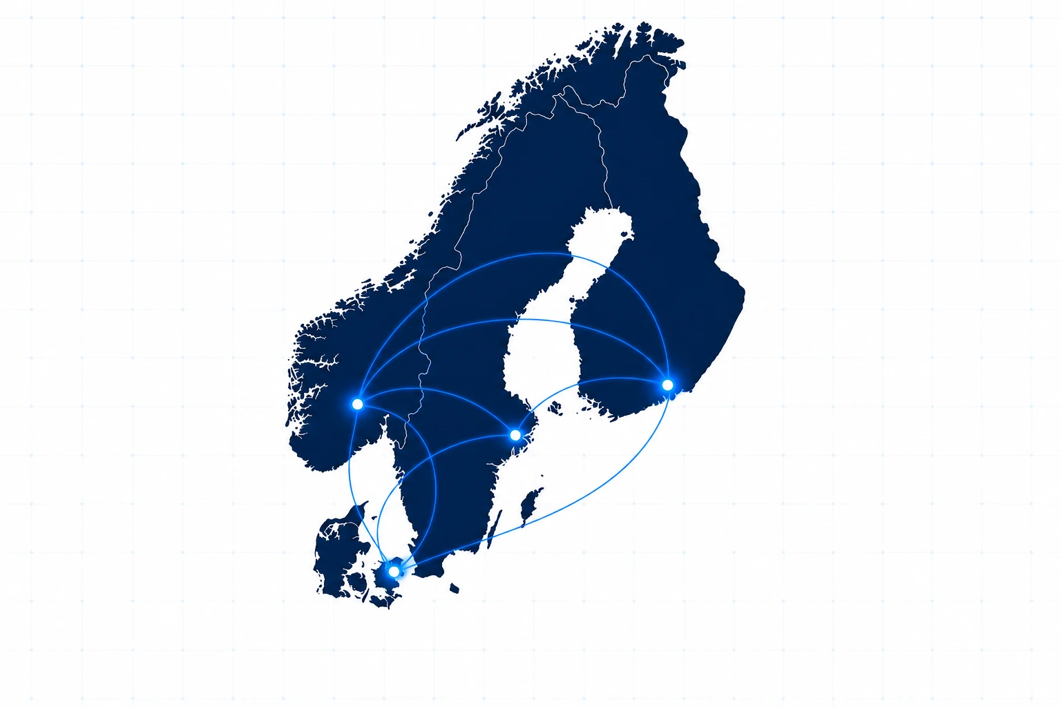 Connected Nordic network across Norway, Sweden, Finland and Denmark