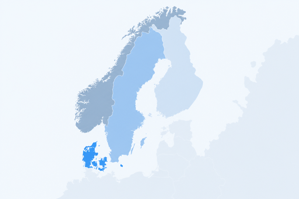 Map of Sweden, Finland, Norway and Denmark